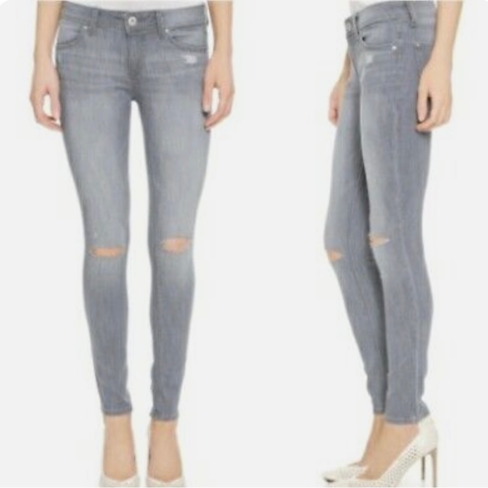 DL1961 Gray Premium Denim Emma Legging Bailey Distressed